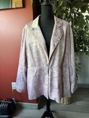Coldwater Creek Dusty Lilac Open Front Blazer Jacket